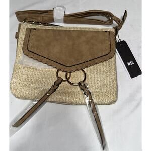 *NWT* VR NYC Crossbody Purse Straw/Natural Suede